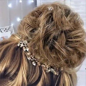 Bun Messy Hair Pieces Extensions Curly Synthetic Updo Lightest Brown Blended